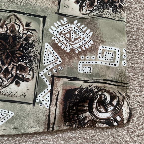 Vintage 90s/Y2K Caribou Tan Green Tribal Pattern Tank Top Womens Size Large Boho - Picture 8 of 15